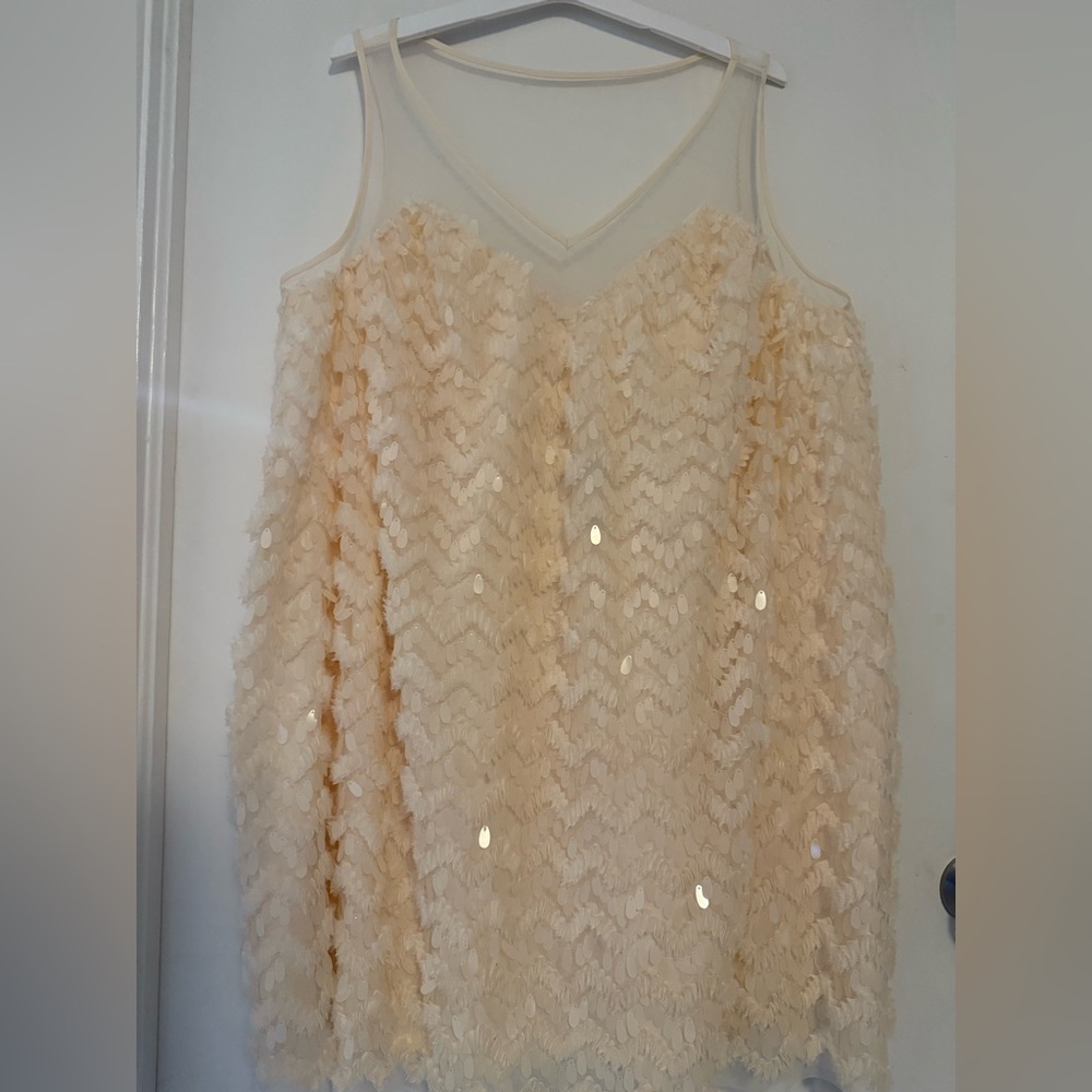 New Anthropologie By Anthropologie Textured Sequin Mini Dress 2X